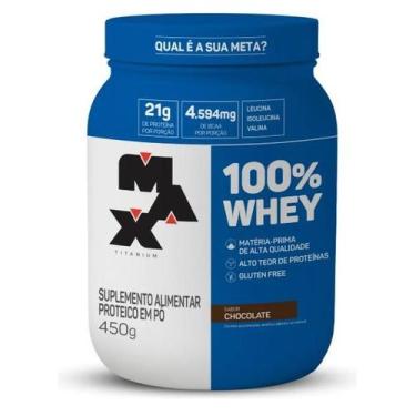 Imagem de 100% Whey Max Titanium Suplemento Em Pó - 450g
