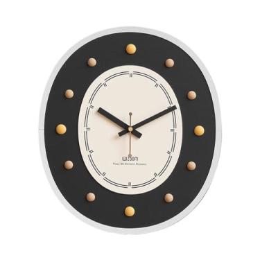 Imagem de Relógio de parede não perfurado, relógio de parede personalizado e simples para sala de estar, adequado para sala de estar, estudo, relógio de parede de quarto (preto)