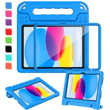 Imagem de AVAWO Capa infantil para iPad (A16) 11ª geração 2025, iPad 10ª geração de 10,9 polegadas 2022 com protetor de tela integrado, durável, à prova de choque, leve, com alça para i Pad 10/11 geração, azul