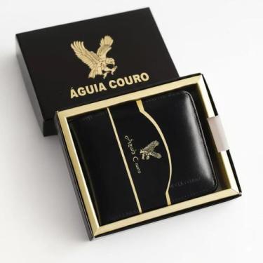 Imagem de Carteira masculina aguia couro legitimo com porta moedas - Águia