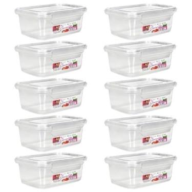 Imagem de Kit 10 Potes Marmita 750ml Travas Freezer Microondas