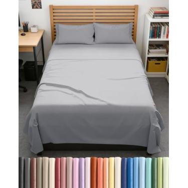 Imagem de Jogo de lençol casal GG extra longo estendido casal GG - confortável, respirável e refrescante - cabe em colchões de 20 a 40 cm com bolsos profundos - 137 x 203 cm - Roupa de cama luxuosa macia, sem