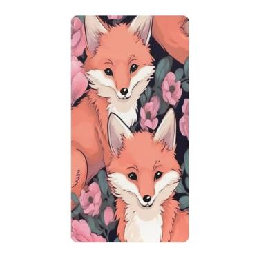 Imagem de Blueangle Lençol de berço padrão para berço infantil - Lençóis de algodão macio e respirável com raposas fofas (423)