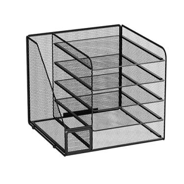 Imagem de Escritório Estante de mesa para arquivos escritório com várias camadas Organizador de mesa(Preto)