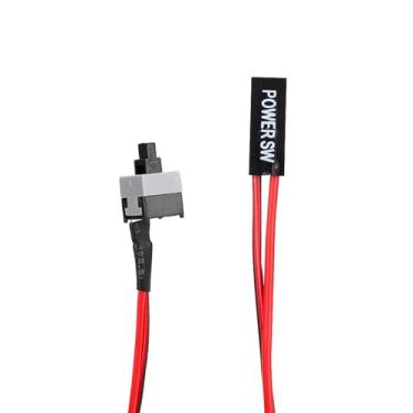 Imagem de SALALIS Interruptor de Botão Liga/Desliga ATX de Reinicialização de PC de 2 Pinos para Chassi de Computador, Interruptor de Jumper Durável para Chassi ATX, Fios Vermelhos e Pretos de 50 Cm,
