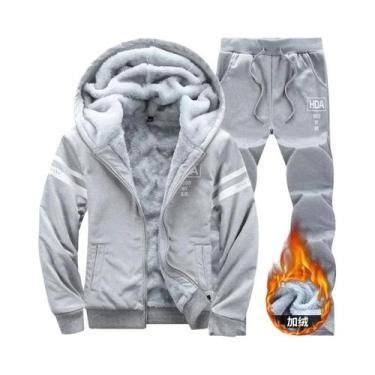 Imagem de Conjunto De Esportes De Inverno Masculino, Suéter Casual Com Capuz E C