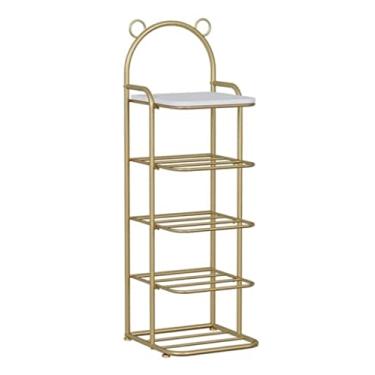 Imagem de Prateleira para sapatos, organizador de sapatos de 5 níveis, rack de armazenamento de sapatos de metal, prateleira vertical para sapatos, economia de espaço para entrada, sala de estar, quarto