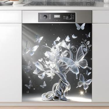 Imagem de AOHMPT Capa do adesivo do ímã da máquina de lavar louça: Decalque de painel de Natal decorativo para decoração de cozinha, 58 cm x 66 cm decoração de painel de adesivos de decoração de