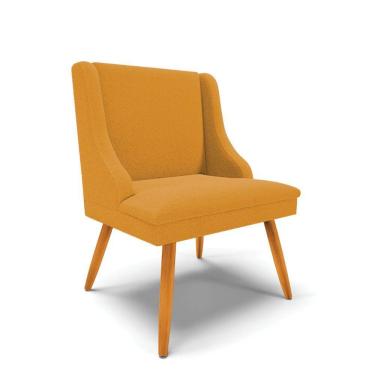 Imagem de Cadeira Sala De Jantar Pé Palito Castanho Liz Bouclê Mostarda D03 - D'rossi