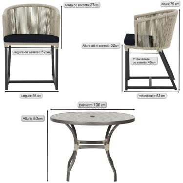 Imagem de Mesa Com 4 Cadeiras E Noronha Estofado 12 Trama Original Rami