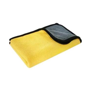 Imagem de Toalhas De Microfibra Amarelas Para Lavagem De Carro, Pano Absorvente 