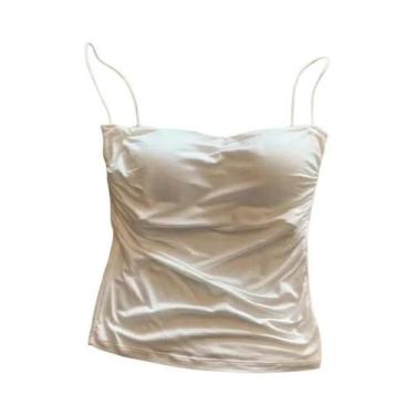 Imagem de Colete Feminino Slim Fit Sem Mangas Plissado Cor Sólida Sexy Hot Girl 