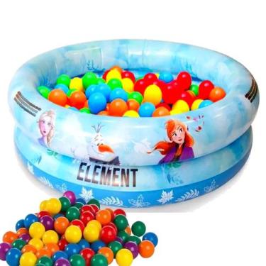 Imagem de Piscina Banheira Inflável Frozen 37 Litros Infantil Criança Menina Com