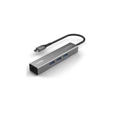 Imagem de HUB Comtac USB-C 3.2 Gen 1, para 3x USB-A 3.2 Gen 1 e LAN Ethernet Gigabit, Alumínio - 20139454