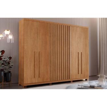 Imagem de Guarda Roupa 6 Portas E 4 Gavetas C- Pés Denver Naturale - Rufato