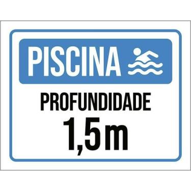 Imagem de Kit 10 Placa Acm Piscina Profundidade 1M5 18X23 - Sinalizo