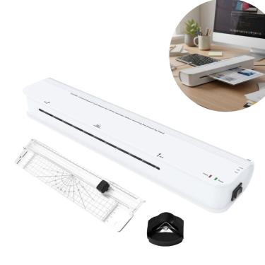 Imagem de Plastificadora Laminadora A4 A5 A6 300W Quente Frio com Guilhotina e Acabamento Branca Importway