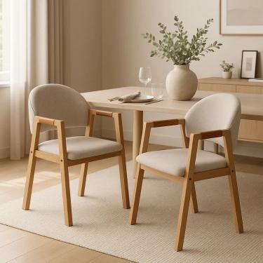 Imagem de Kit 2 Cadeiras de Jantar Allegra Estofada Para Cozinha Luxo