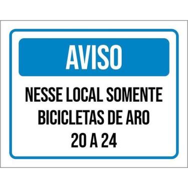 Imagem de Kit 5 Placa Acm Aviso Nesse Local Somente Bicicletas 18X23 - Sinalizo