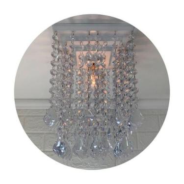 Imagem de Lustre de Cristal Acrílico Branco 30cm - - Lustres Sh Design