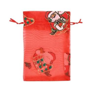 Imagem de Grandes Sacolas De Organza De Natal 10pcs Embalagem Para Presentes Com