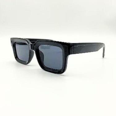 Imagem de Óculos de Sol HD DOM Design Quadrado, Bordas Largas e Lentes Fumê para um Look Super Moderno!-Unissex