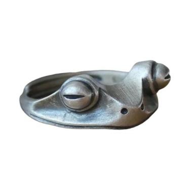 Imagem de Anéis Vintage De Prata Com Gato Da Sorte, Sapo E Rã Para Mulheres, Joi