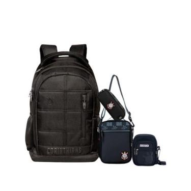 Imagem de Kit Corinthians Mochila Esportiva + Lancheira + Estojo + Bag