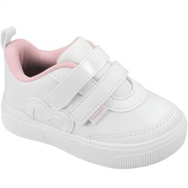 Imagem de Tênis Infantil Pampili Yumi Meninas Tiras Autocolantes Estiloso Coração-Feminino