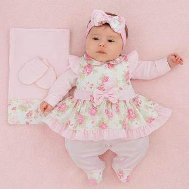 Imagem de Saída Maternidade Menina Kit 05 Peças Catarina Roupas de Bebê - Girass