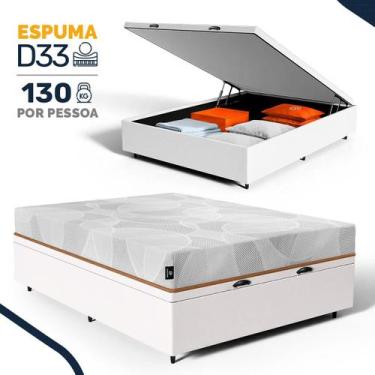 Imagem de Cama Box Baú com Colchão de Espuma D33 Enrolado Sonno Full Umaflex Cas