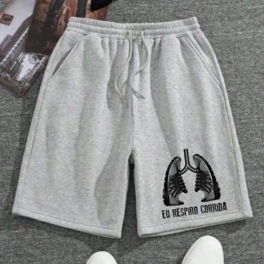 Imagem de Short Masculino Moletinho Eu Respiro Corrida Academia Peso - Bliss, Ci