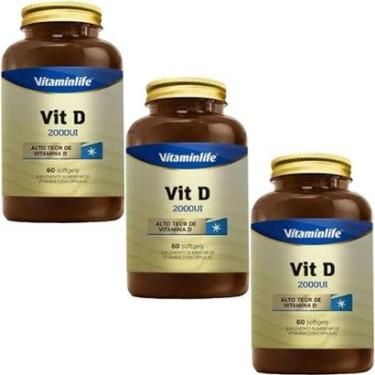 Imagem de Kit 3X Vit D 2000UI - 60 Softgels - Vitaminlife-Masculino