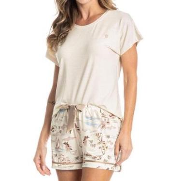 Imagem de Pijama Feminino Daniela Tombini Curto La Serenità Bege 9834E-Feminino