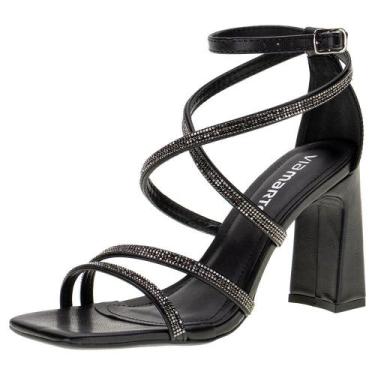 Imagem de Sandália feminina salto grosso via marte - 2318307, Preto, 38