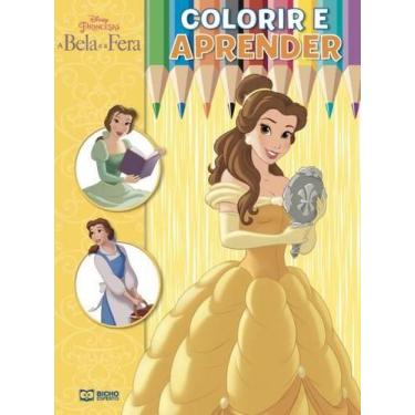 Imagem de Colorir e aprender - princesas disney - a bela e a fera - RIDEEL