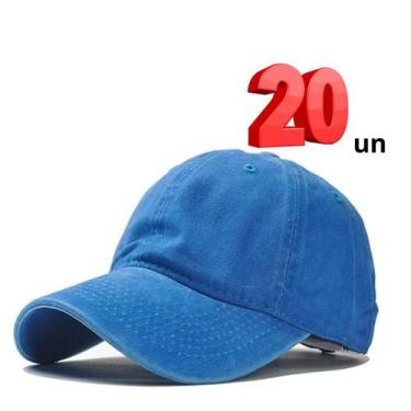 Imagem de Boné Aba Curva Sarja Lavado Liso Old Desbotado Praia Dad Hat 20 Unidad
