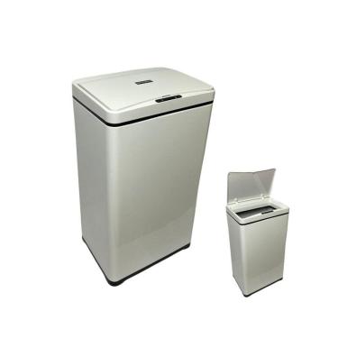 Imagem de Lixeira Automática Retangular 50 Litros Com Sensor Branca