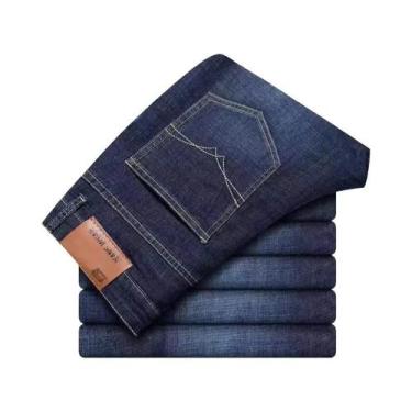 Imagem de Calças Jeans Slim Fit Masculinas Em Azul E Preto, Confortáveis E Elega