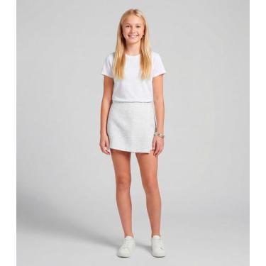 Imagem de Shorts Saia Juvenil Em Tweed Minty Branco, 18, Branco