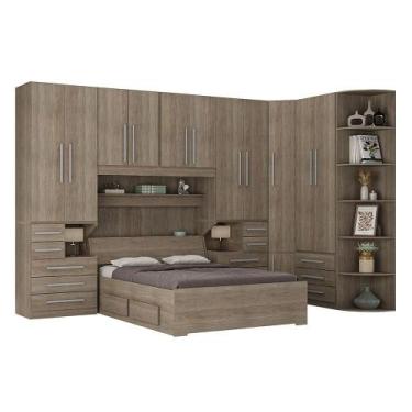 Imagem de Dormitório Queen Size Sem Cama 1344s Castanho - Móveis Ilan