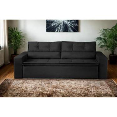 Imagem de Sofá Retrátil e Reclinável 2 lugares com Molas 1,50m Veneza Suede Pret