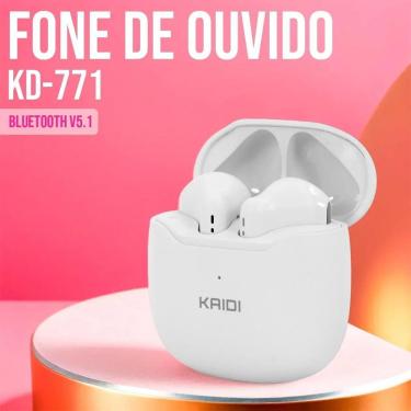 Imagem de Fone de Ouvido Kaidi 771 Bluetooth 5.1 KD-771 TWS Touch 775 5603 5602 Cor:-Unissex