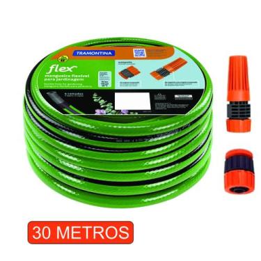 Imagem de Kit Mangueira Tramontina 10 20 30 m metros 1/2" 4 Camadas Jardim Com E