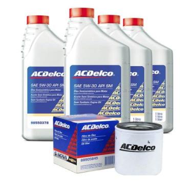 Imagem de Kit Troca De Oleo Filtro 5w30 Sm Semissintetico 4 Onix prisma agile ce