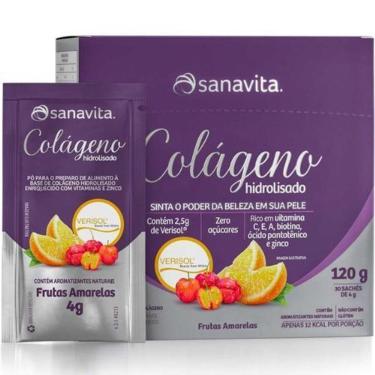 Imagem de Colágeno Hidrolisado Verisol Sanavita 30 sachês Sabor Neutro O melhor Firmeza Elasticid...