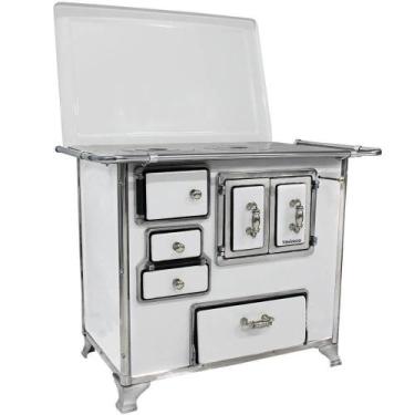 Imagem de Fogão a Lenha Venâncio Tradicional Branco Gabinete Nº02 Lado Direito P