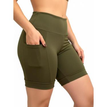 Imagem de Bermuda de Corrida Feminina Cintura Alta Com Bolso e Detalhes Refletivos Massam Fitness-Feminino