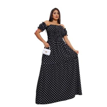 Imagem de Vestido elastex longo de tecido viscolinho com forro - LAJMA STORE, Pr