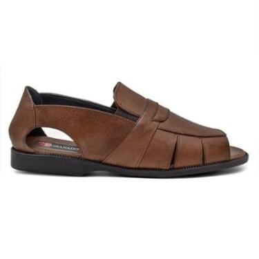 Imagem de Sandália Masculina Estilo Sapatilha Couro Elegante Super Confortável Macio Clássica Cas...